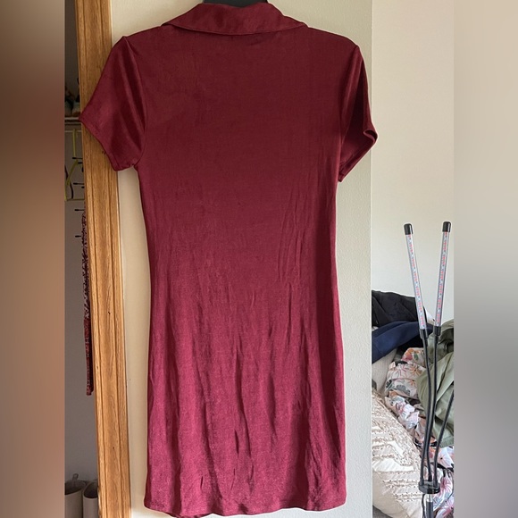NWT Wild Fable Ruched Mini Dress - Maroon, Size M - Picture 3 of 3